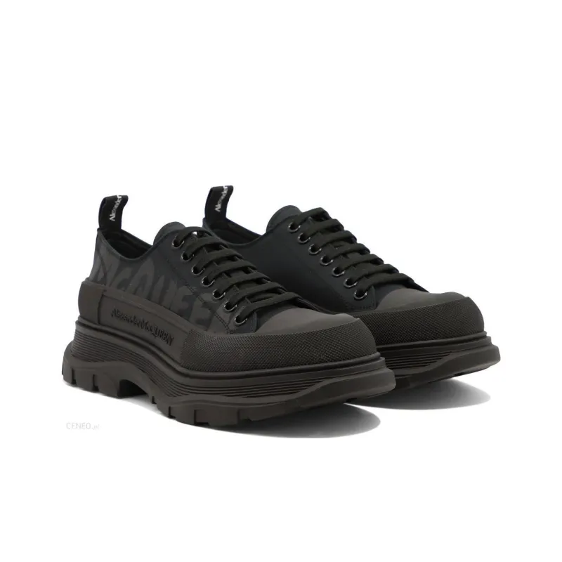 Alexander McQueen Tread Slick Low Lace Up Black-2