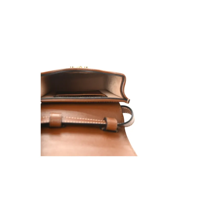 GUCCI Coated Canvas With Leather Cell Phone Pouch, Shoulder Bag, Crossbody Bag Women's Brown/Black-6