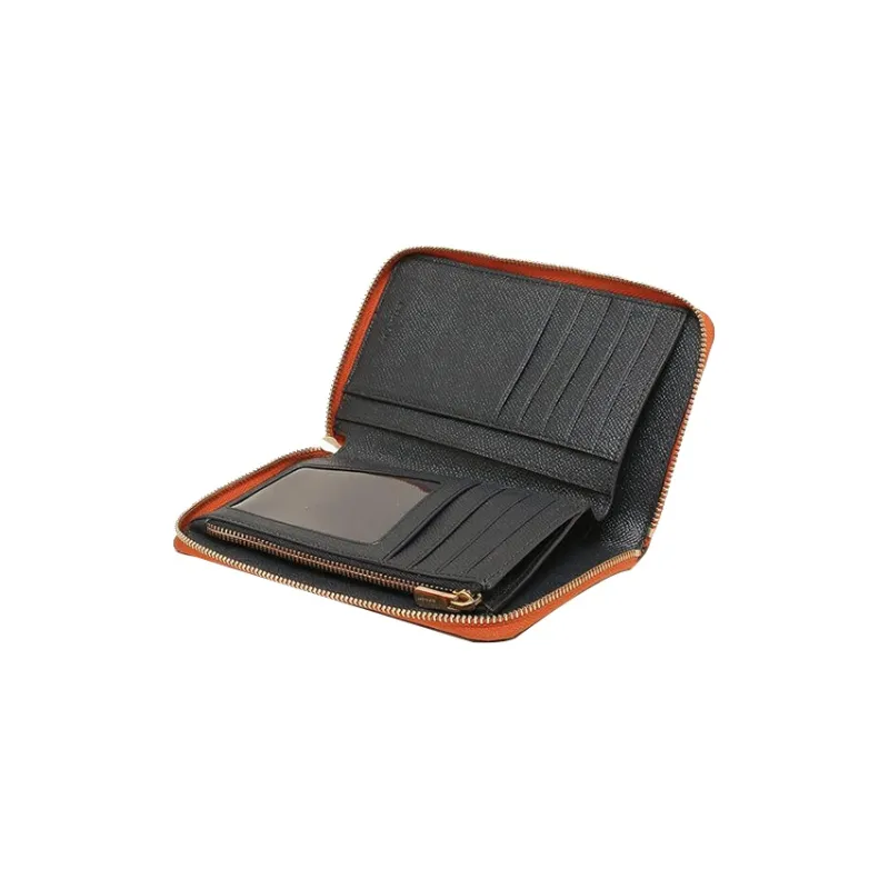 COACH Leather Wallet Regular Women's Orange-5