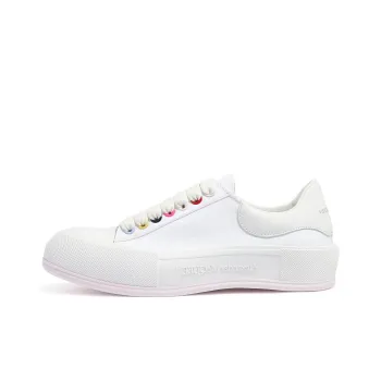 Alexander McQueen Deck Skate Plimsoll Lace Up White Multi Women's