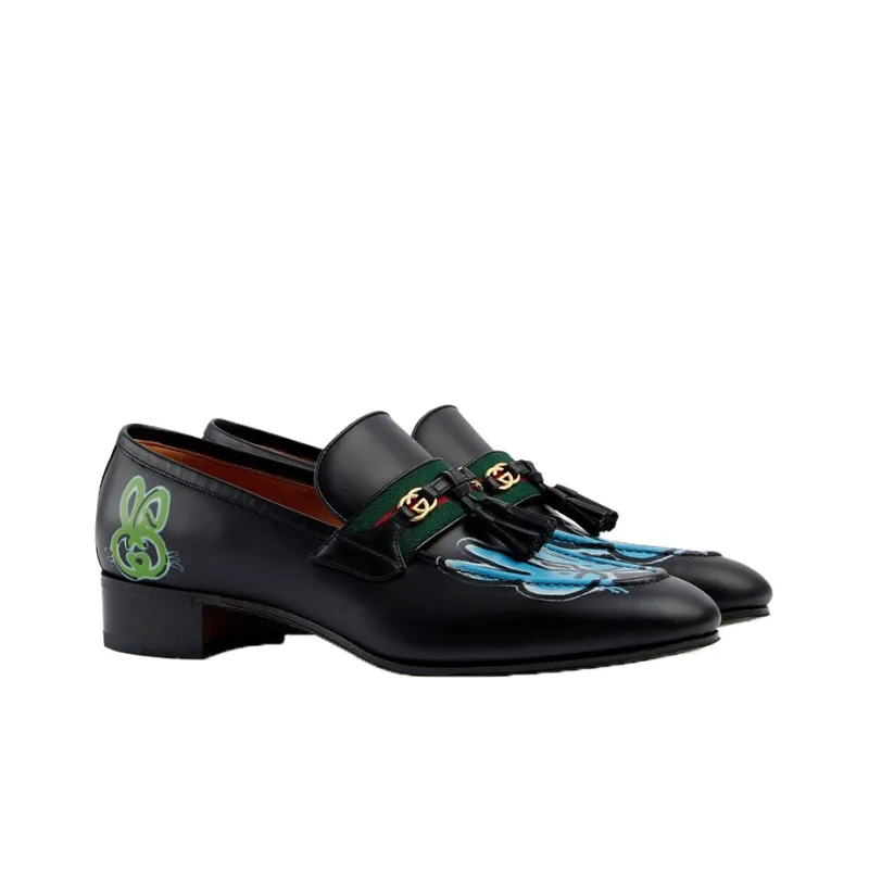 GUCCI Interlocking Loafers Men's Black Year Of The Rabbit Limited-1