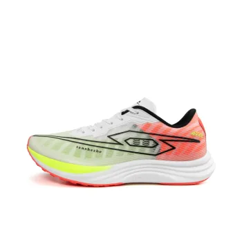 TANSHEZHE Cushioning Anti Slip Wear Resistant Breathability Low Top Running Shoes Unisex White Red
