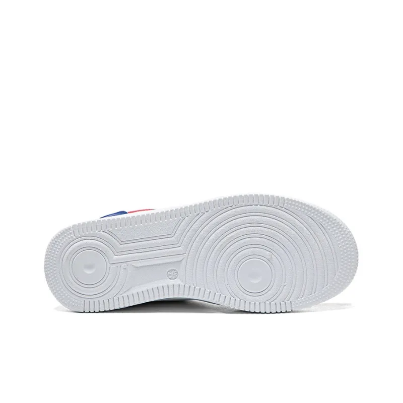 Warrior Wear resistant And Lightweight Low Top Skateboard Shoes Men's White Blue Red-3