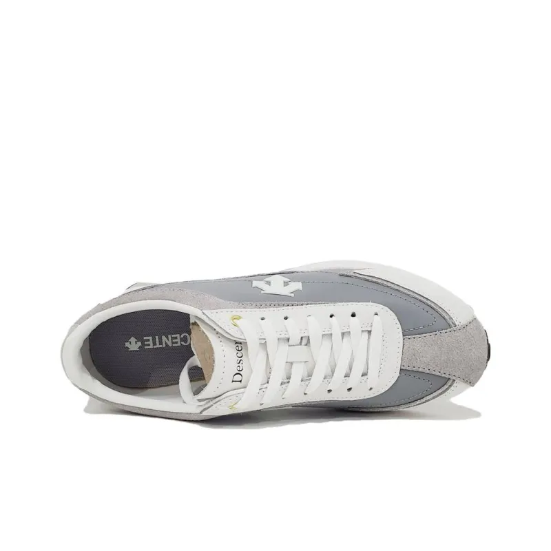 DESCENTE Cron Racer Anti Slip Wear Resistant Low Top Running Shoes Unisex White Gray-2