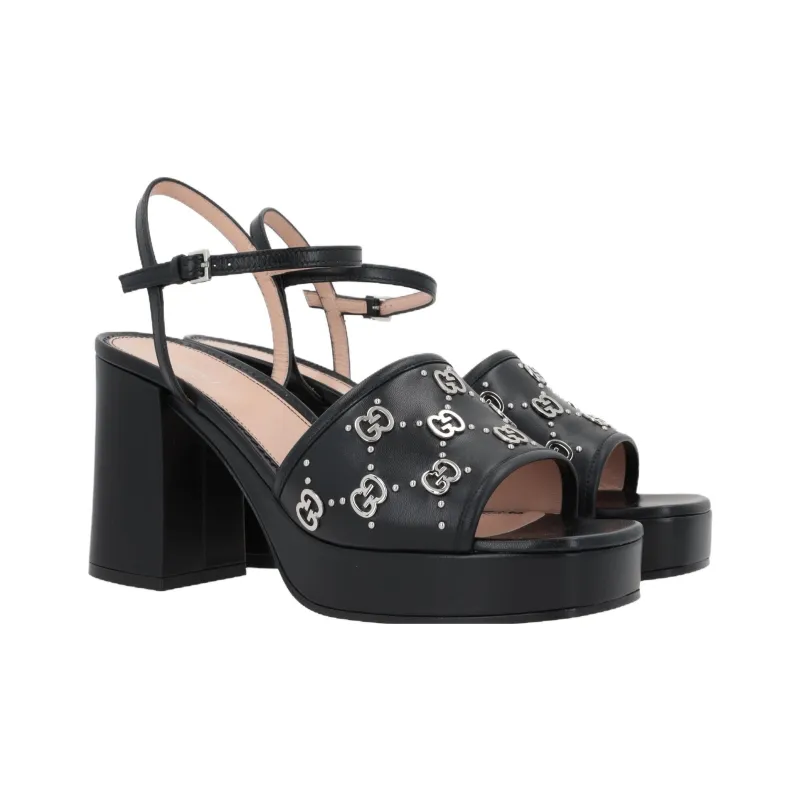 GUCCI GG Stud embellished Platform Sandals-2