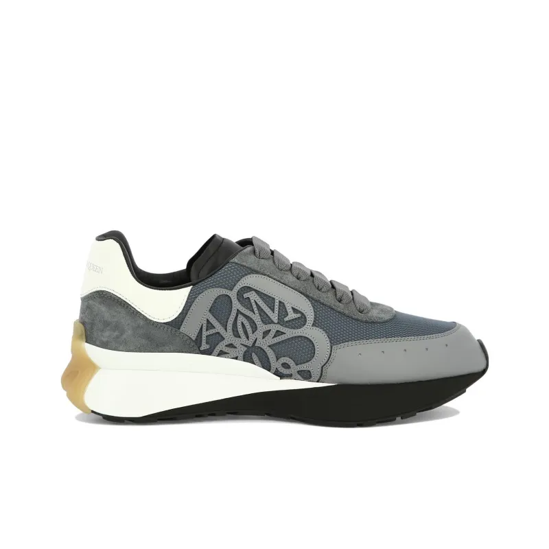 Alexander McQueen Sprint Runner Grey Navy Blue-1