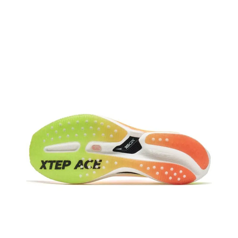 XTEP Racing 160X 5.0 Cushioning Wear Resistant Low Top Running Shoes Men's White Green Orange-5