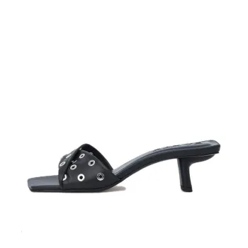 By Far Rocco Eyelet High Heeled Mules Women's
