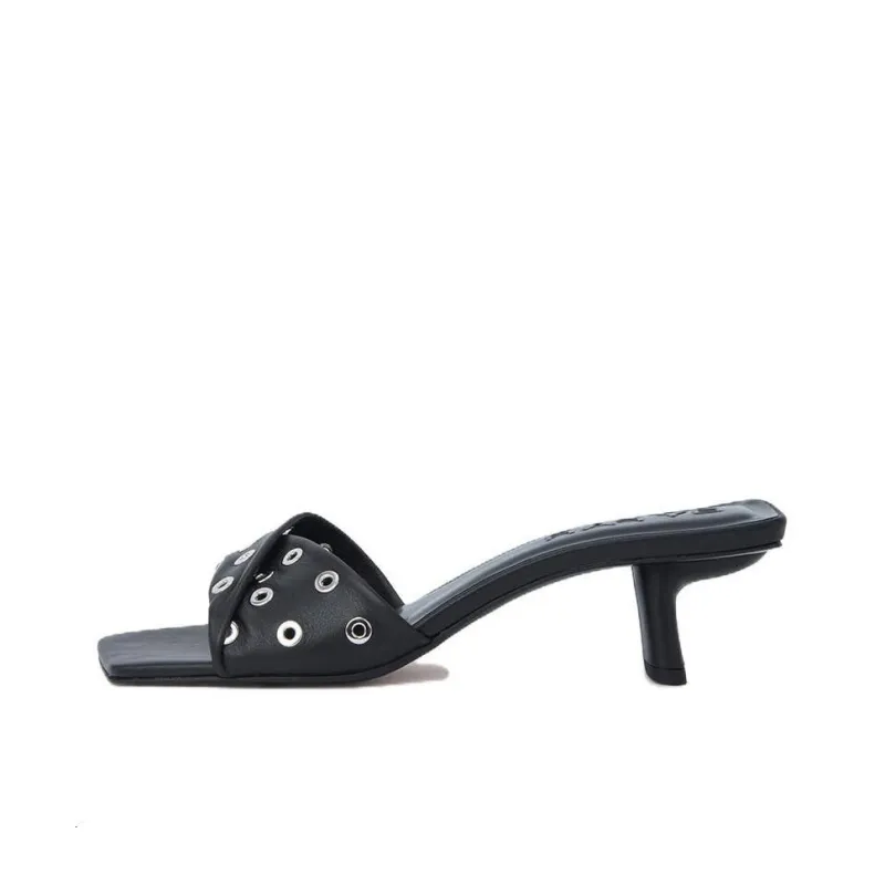 By Far Rocco Eyelet High Heeled Mules Women's-0