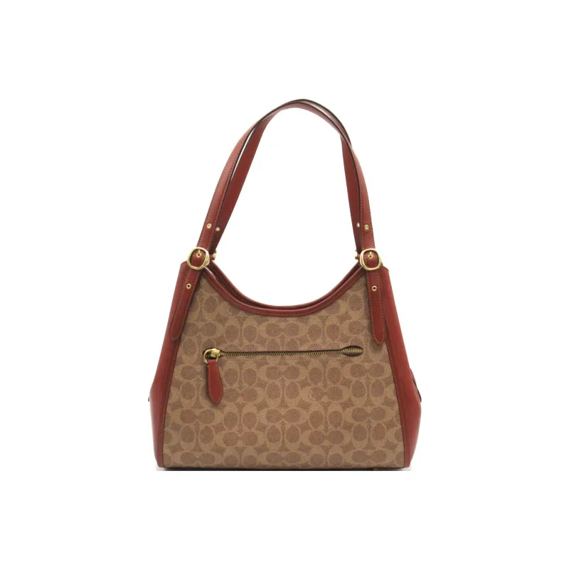 COACH Lori Monogram Canvas With Leather Handbag, Shoulder Bag Women's Brown Monogram-2