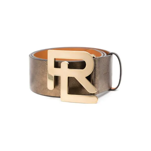 Polo Ralph Lauren Perforated Detail Hook Leather Belts Women's Brown Width 6cm