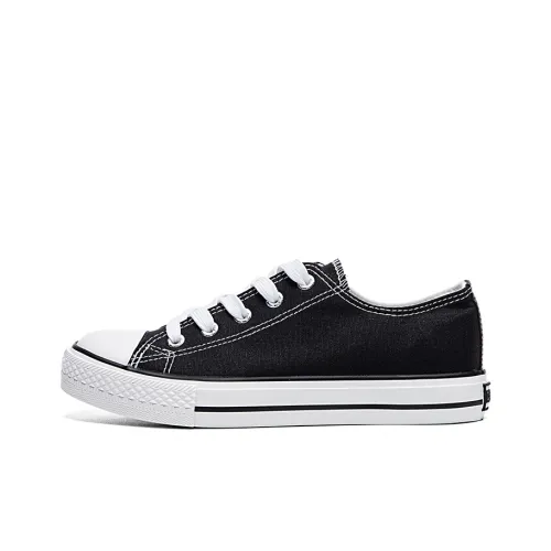 WARRIOR Canvas Shoes Unisex Low-Top Black