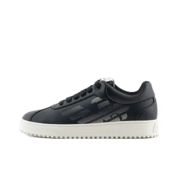 EMPORIO ARMANI Eagle-print Leather Sneakers