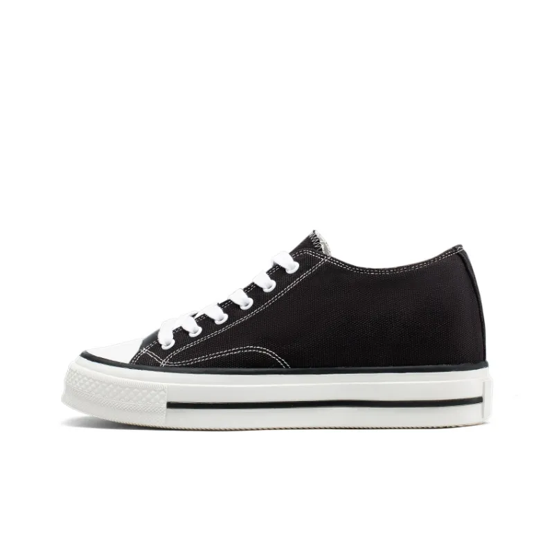 He Jinchang Canvas Shoes Women's Low Top Black-0