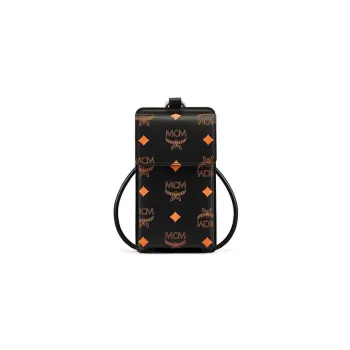 MCM Leather Protective Cover For Cell Phone Pouch Unisex Orange