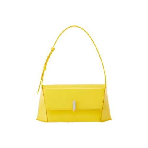 FERRAGAMO Brushed Calfskin Handbag Shoulder Bag Women's Yellow