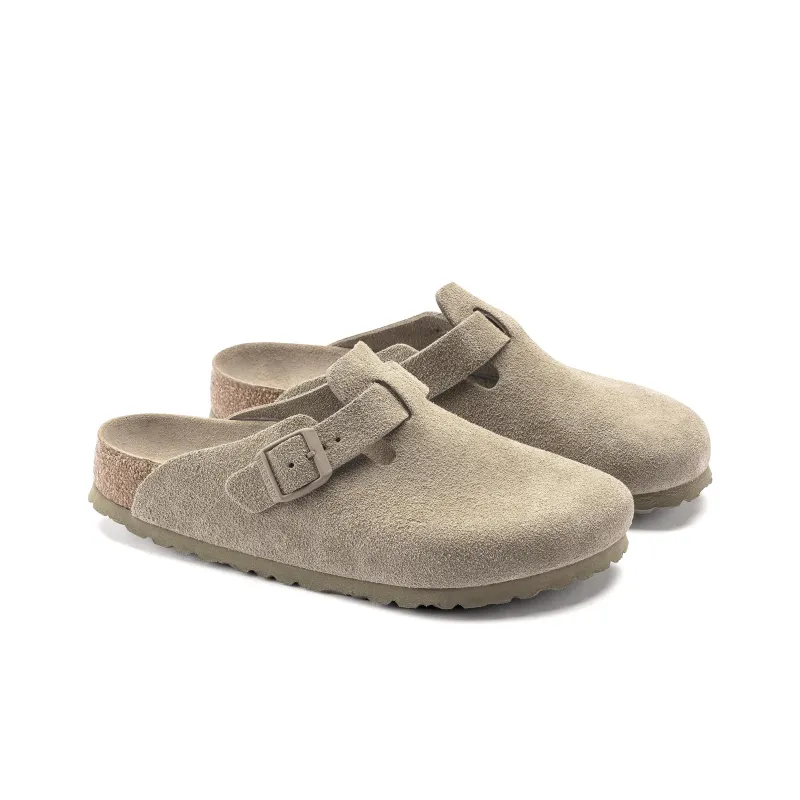 Birkenstock Boston Soft Footbed Narrow 'Faded Khaki'-2