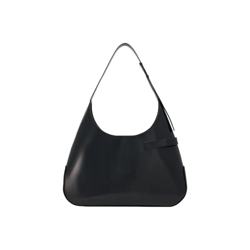 FERRAGAMO Brushed Calfskin Hobo Bag Handbag Shoulder Bag Women's Black/Red-2