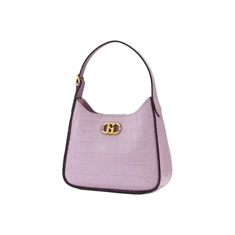 HAZZYS Cow Leather Shoulder Bag Medium Size Women's Lavender-2