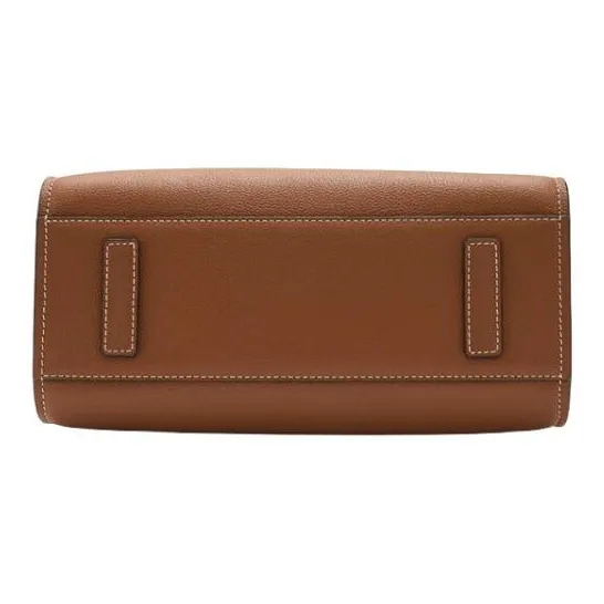 HAZZYS Cow Leather Tote Bag Shopping Bag Shoulder Bag Handbag Medium Size Women's Brown/Black/Dark Apricot Cream-4