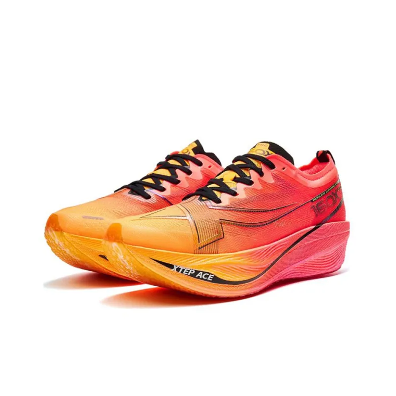 XTEP 160X 5.0 PRO Cushioning Wear Resistant Low Top Running Shoes Women's Orange Red-2