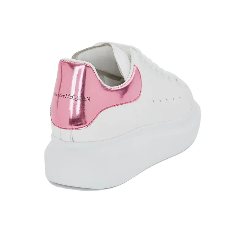 Alexander McQueen Oversized Sneaker 'White Pink Metallic' Women's-3