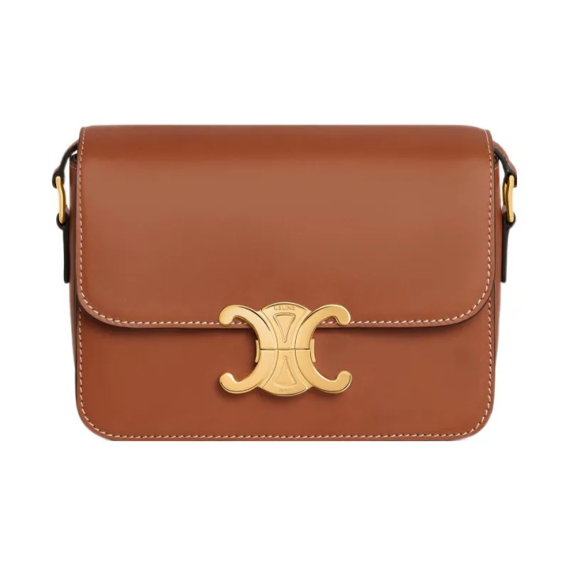 CELINE Calfskin Crossbody Bags Shoulder Bags Regular Women's Brown-0