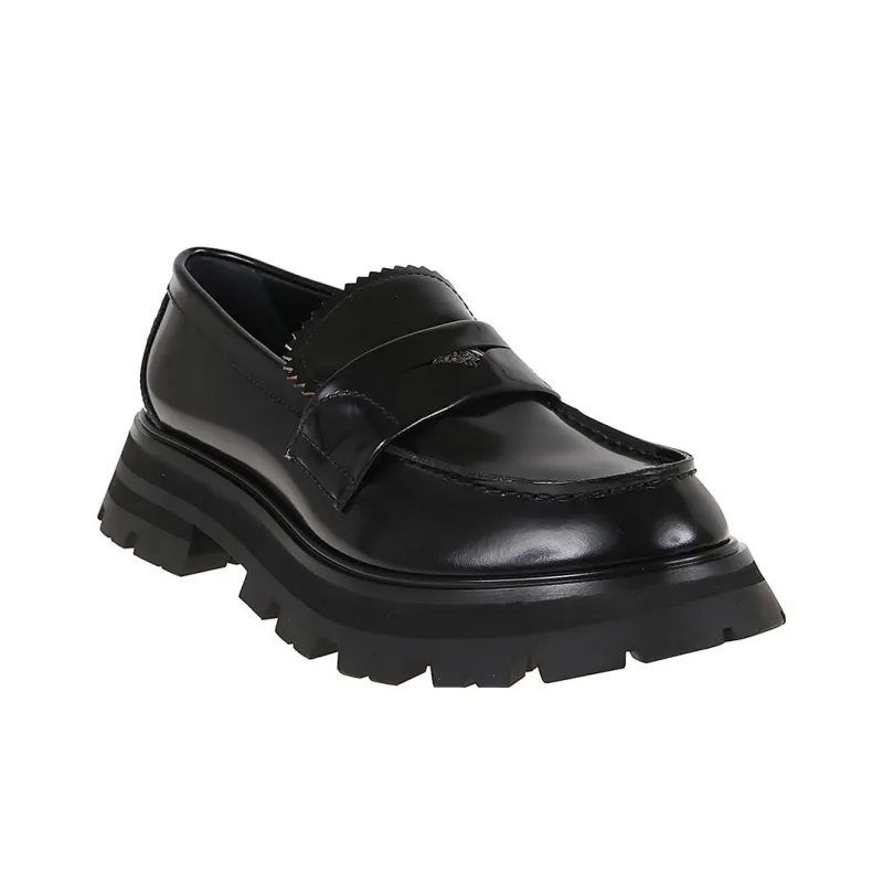 Alexander McQueen Wander Leather Loafers 'Core Black' Women's-2