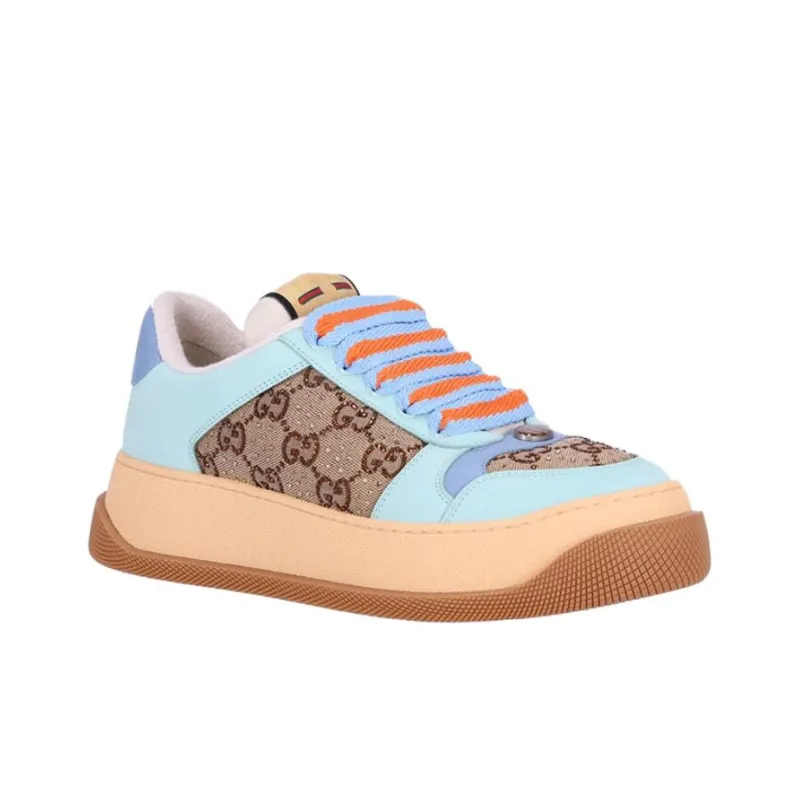 GUCCI Screener Jigglypuff, Distressed Shoes Low Top Stylish Skateboarding Shoes Women's Brown-2