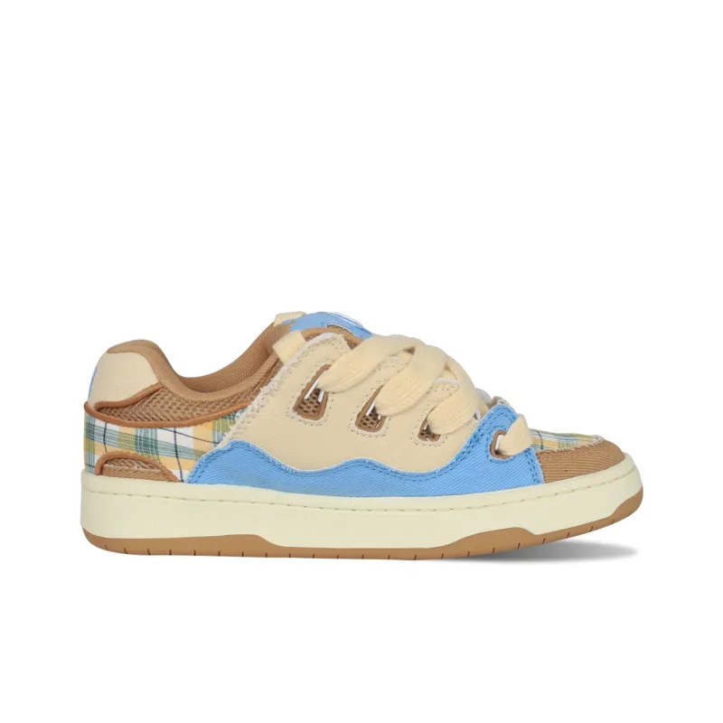 Ollieskate Puffy Shoes Slip-Resistant Low-Top Skateboard Shoes Unisex Beige Blue Brown-1