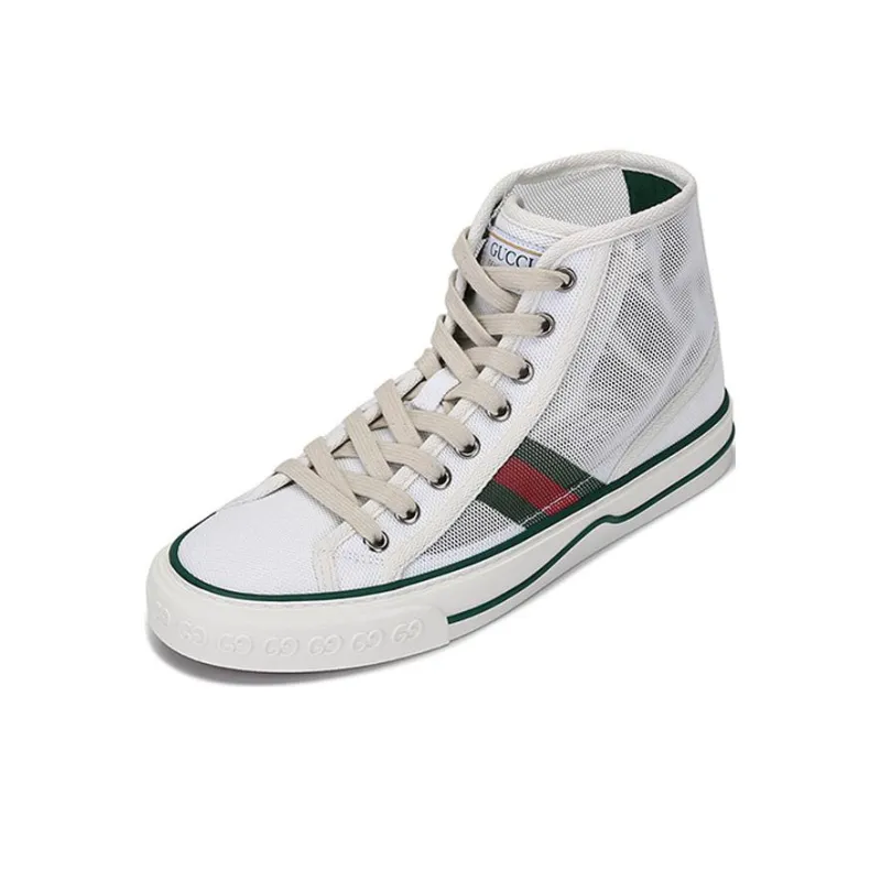 GUCCI Tennis 1977 High Top Mesh White Women's-2