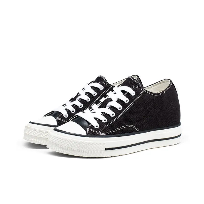 He Jinchang Canvas Shoes Women's Low Top Black-4