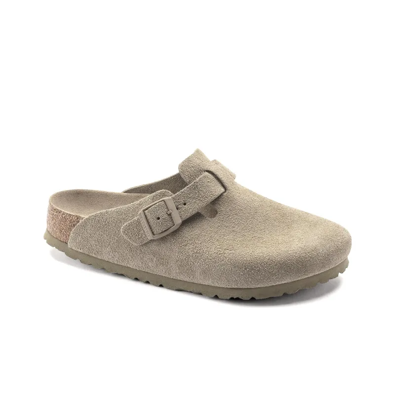Birkenstock Boston Soft Footbed Narrow 'Faded Khaki'-1