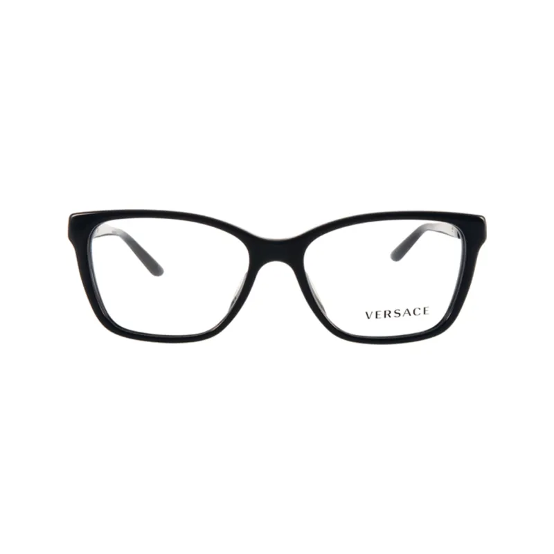 VERSACE Acetate Alloy Irregular Shape Eyeglass Frames Unisex Black-1