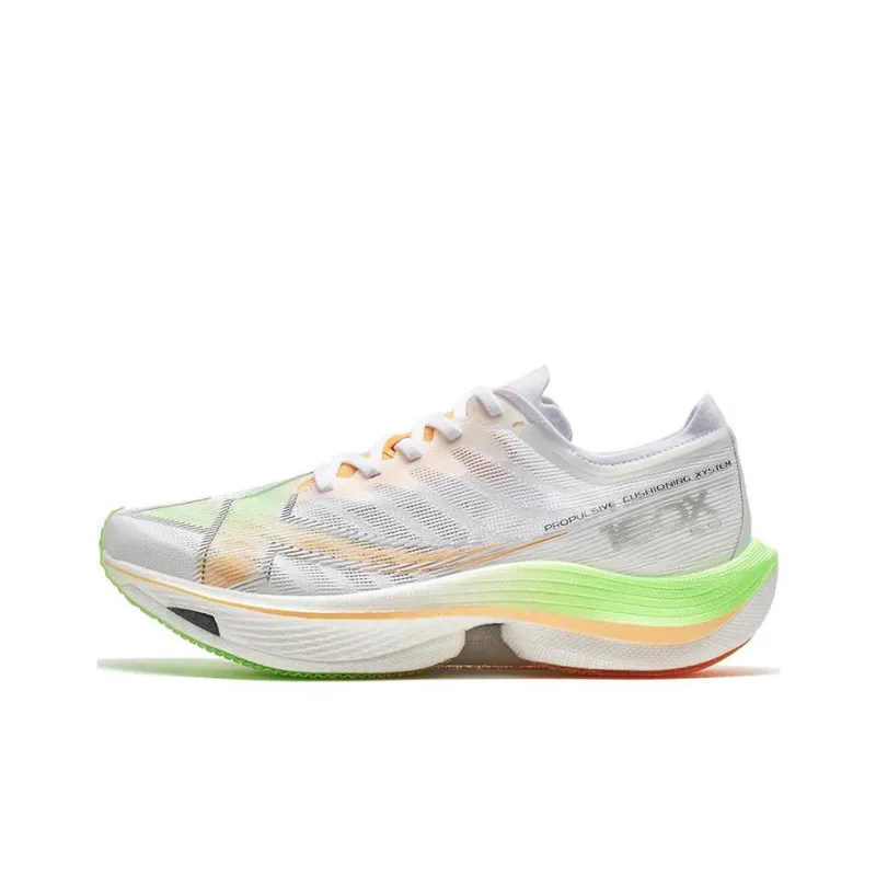 XTEP Racing 160X 5.0 Cushioning Wear-Resistant Low-Top Running Shoes Women's White Orange-0