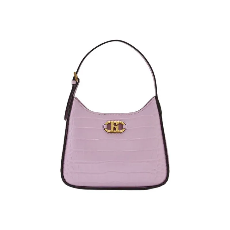 HAZZYS Cow Leather Shoulder Bag Medium Size Women's Lavender-1