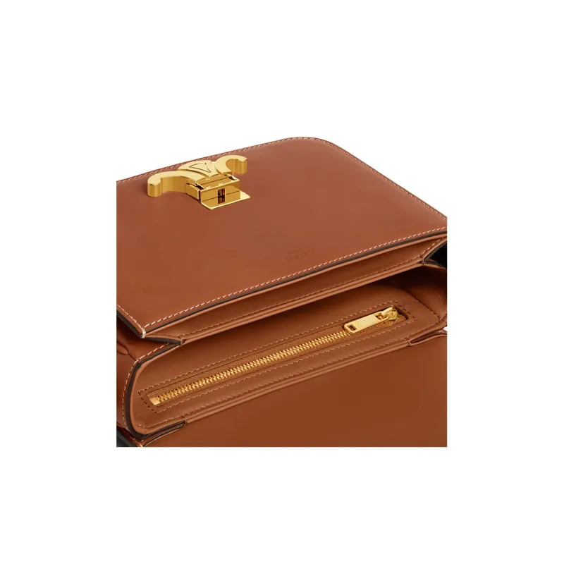CELINE Calfskin Crossbody Bags Shoulder Bags Regular Women's Brown-3