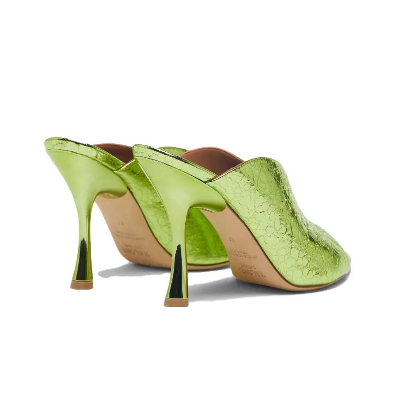 Malone Souliers Henri Slide Slippers 9cm Women's Green-4