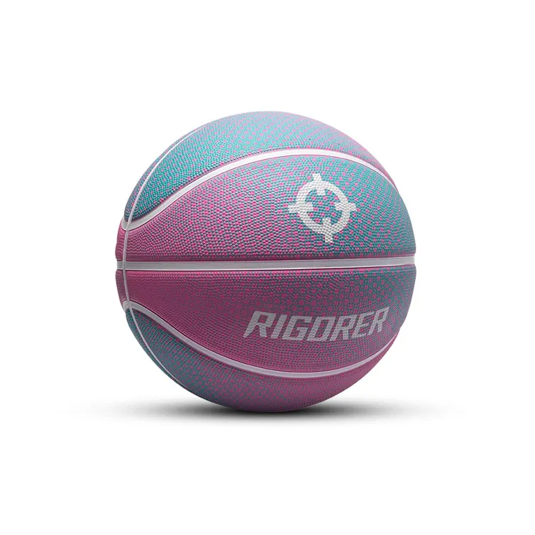 RIGORER Gradient Color Series Rubber Basketball Rose Red Size 7 Ball Training Match Unisex-2