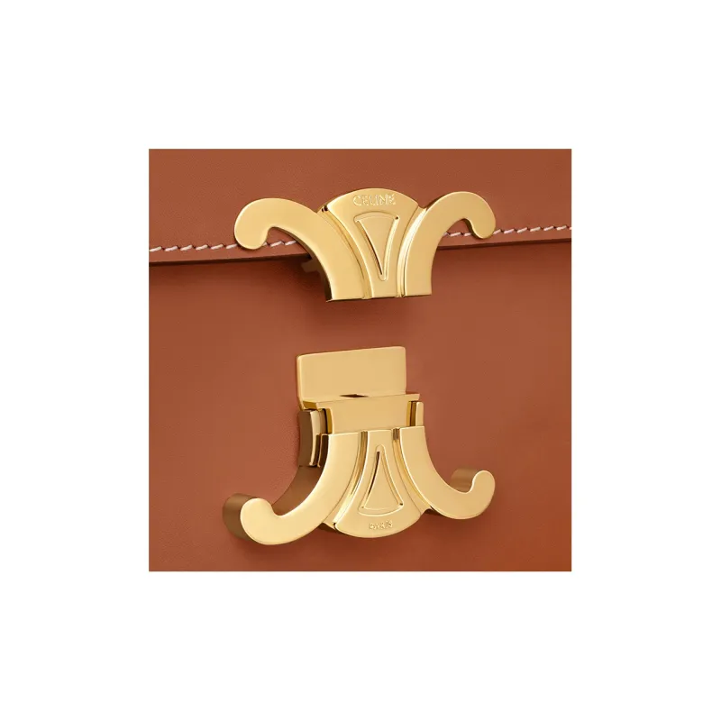 CELINE Calfskin Crossbody Bags Shoulder Bags Regular Women's Brown-4