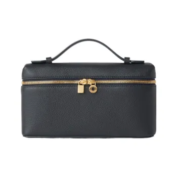 Loro Piana ExtraPocket Leather Small Square Makeup Bag Handbags Shoulder Bags Regular Women's Marine Blue