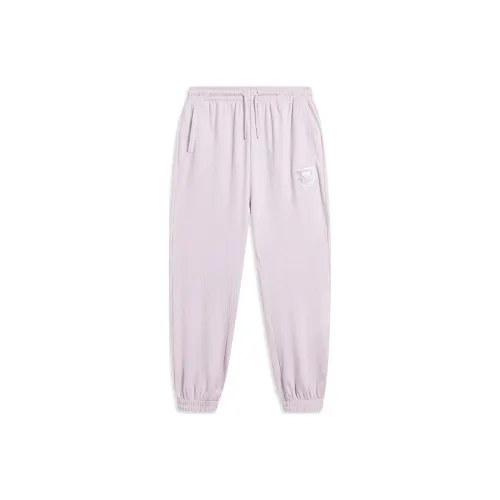 LiNing Sports Life Collection Knitted Sports Pants Women's Dusty Pink Purple