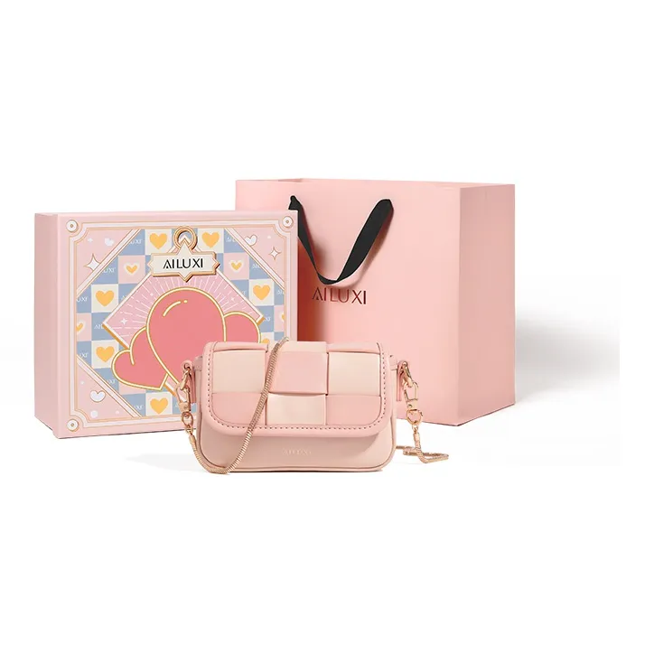 AILUXI PU Small Square Bag Crossbody Bags Mini Women's Pink-2