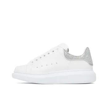 Alexander McQueen Oversized White Silver Glitter Women's