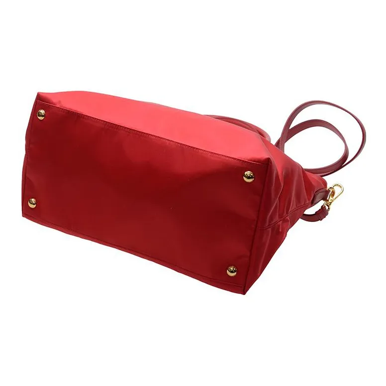 PRADA Nylon Shoulder Bag Crossbody Bag Handbag Women's Red-3