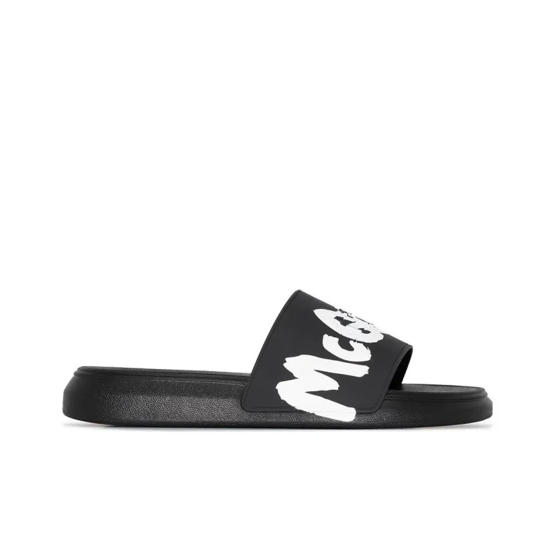 Alexander McQueen Grafitti Logo Printed Slip On Slides-1