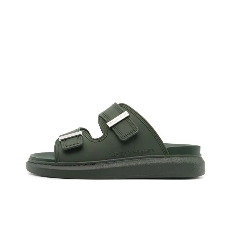 Alexander McQueen Hybrid Double Buckle Sandal Khaki-0