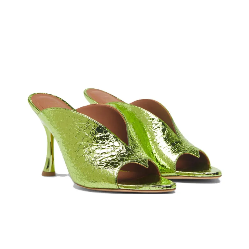 Malone Souliers Henri Slide Slippers 9cm Women's Green-3