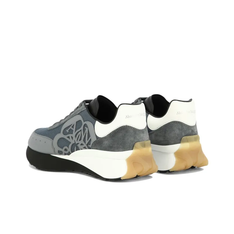 Alexander McQueen Sprint Runner Grey Navy Blue-3