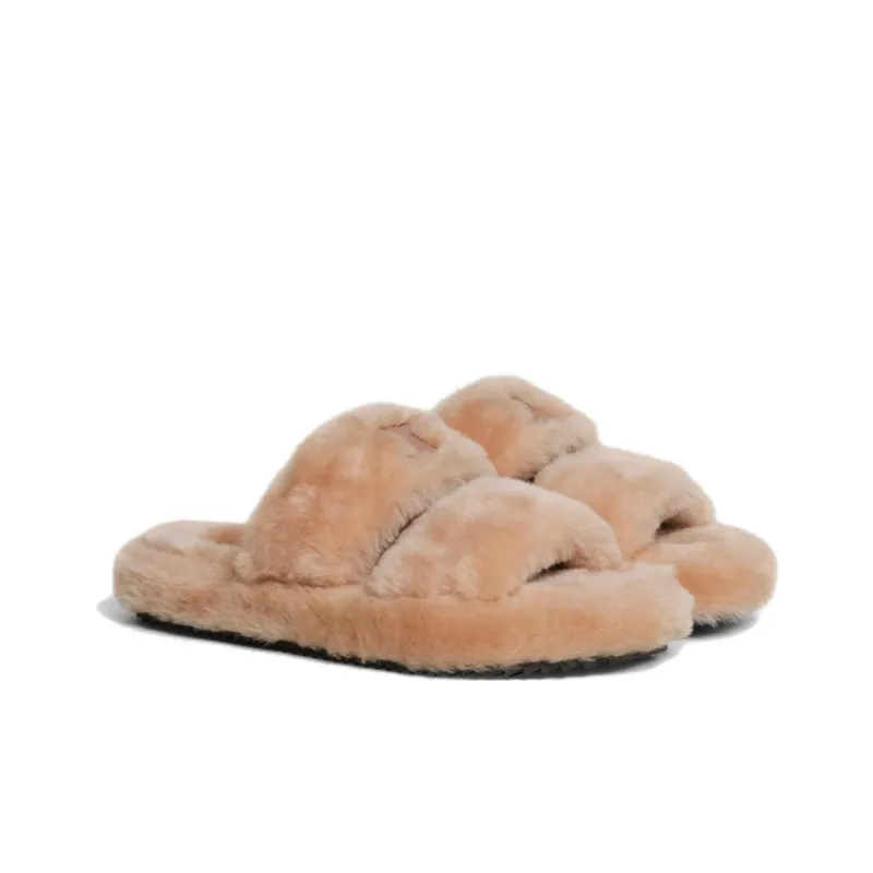 CELINE Triomphe Slide Slippers Women's Light Pink Red-2